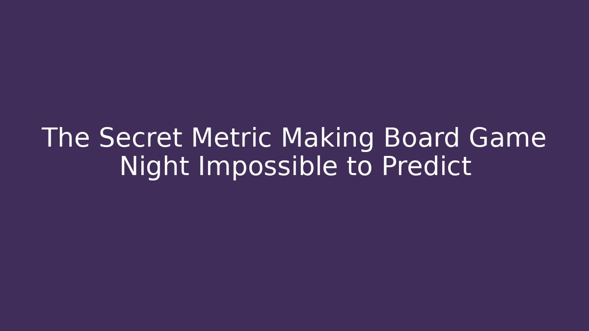 The Secret Metric Making Board Game Night Impossible to Predict