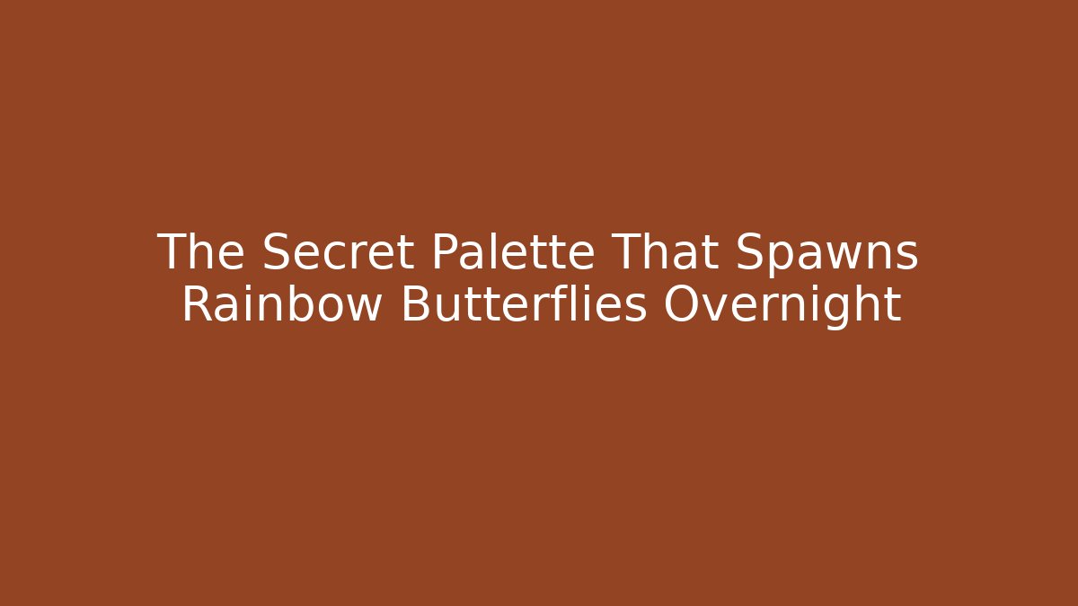 The Secret Palette That Spawns Rainbow Butterflies Overnight