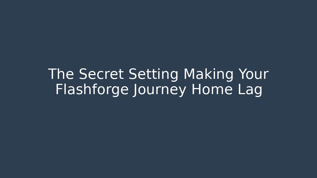 The Secret Setting Making Your Flashforge Journey Home Lag