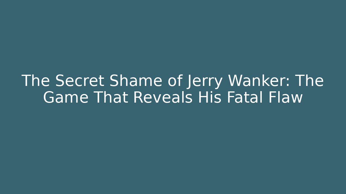 The Secret Shame of Jerry Wanker: The Game That Reveals His Fatal Flaw