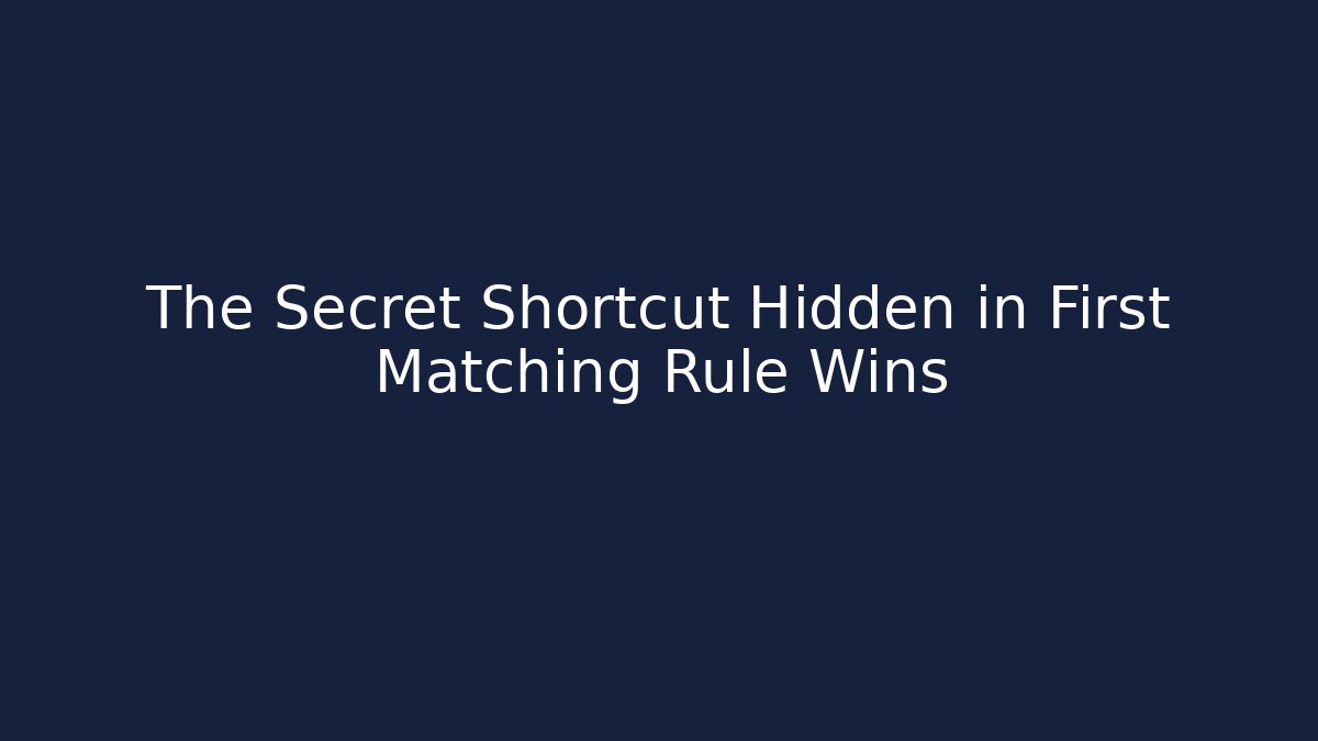 The Secret Shortcut Hidden in First Matching Rule Wins