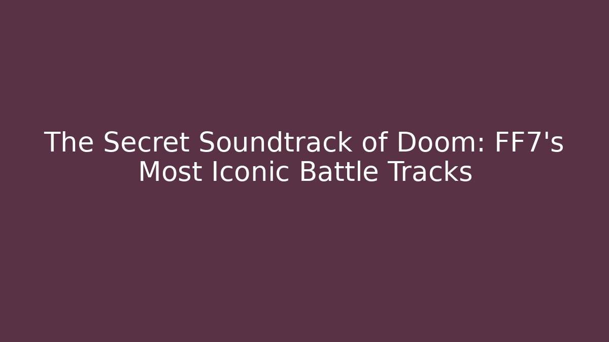 The Secret Soundtrack of Doom: FF7's Most Iconic Battle Tracks
