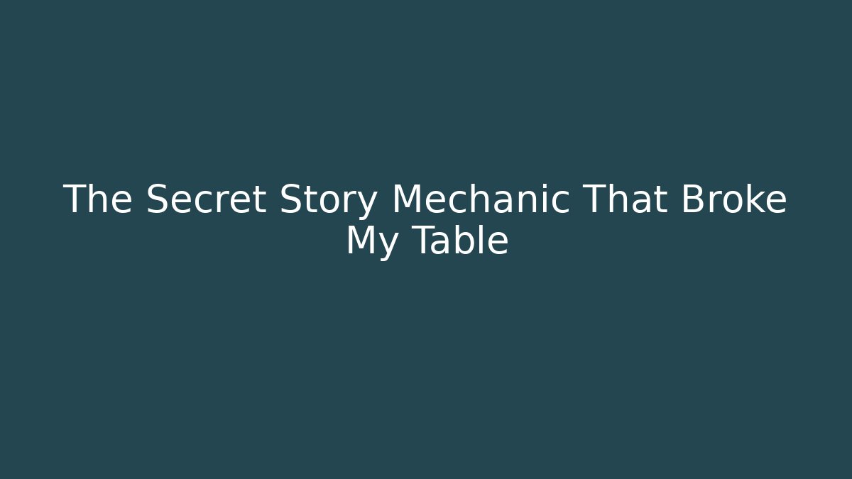 The Secret Story Mechanic That Broke My Table