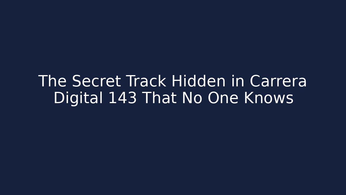 The Secret Track Hidden in Carrera Digital 143 That No One Knows