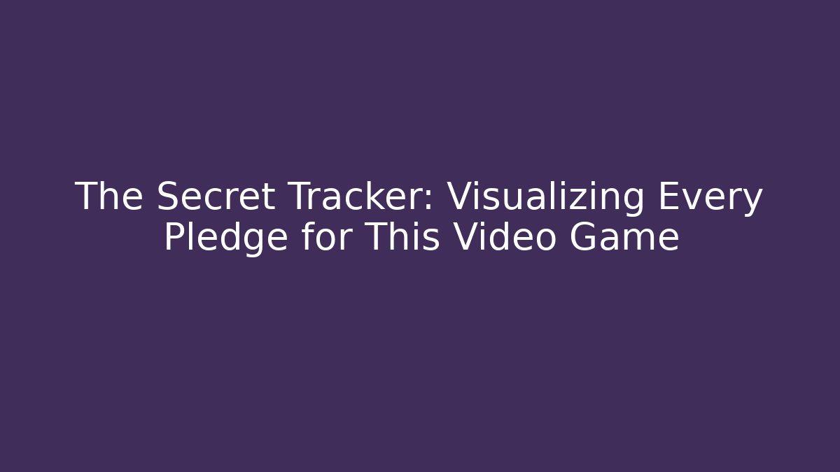 The Secret Tracker: Visualizing Every Pledge for This Video Game - Método de Aprovação