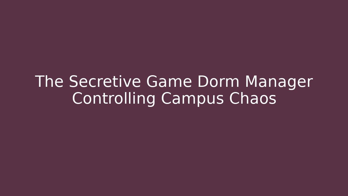The Secretive Game Dorm Manager Controlling Campus Chaos