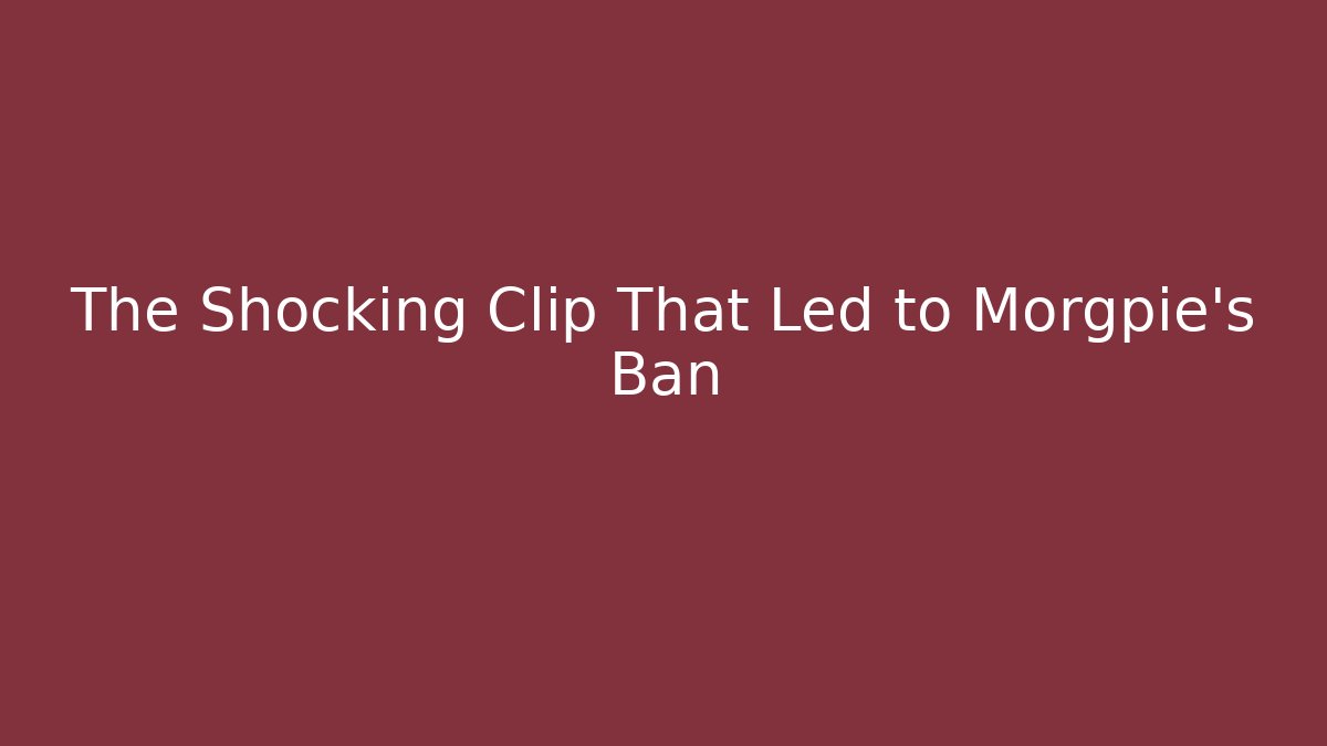 The Shocking Clip That Led to Morgpie's Ban - Método de Aprovação