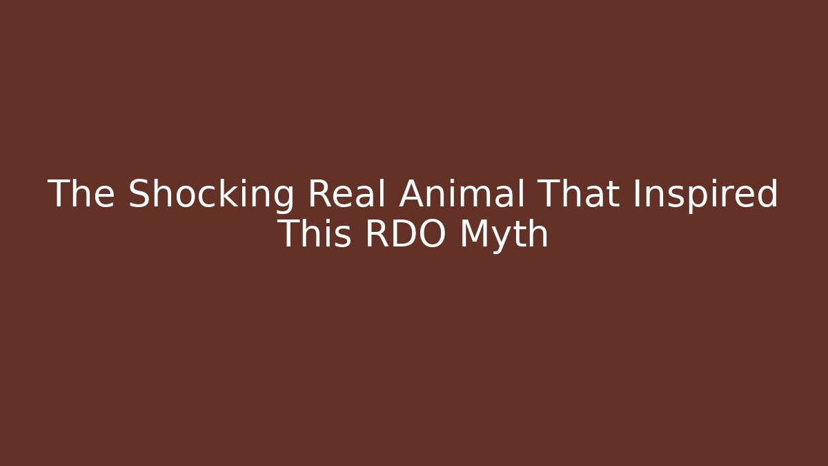 The Shocking Real Animal That Inspired This RDO Myth - Método de Aprovação