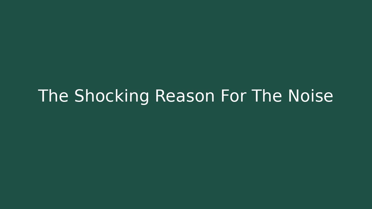 The Shocking Reason For The Noise