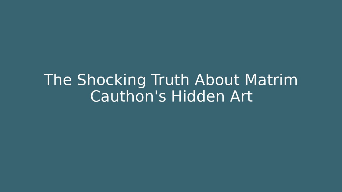 The Shocking Truth About Matrim Cauthon's Hidden Art