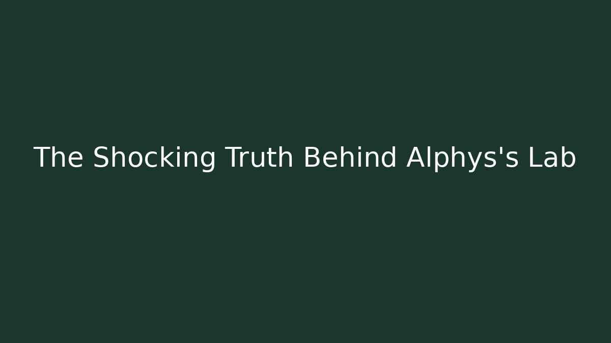 The Shocking Truth Behind Alphys’s Lab