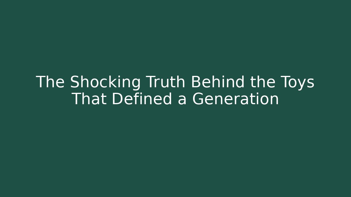 The Shocking Truth Behind the Toys That Defined a Generation