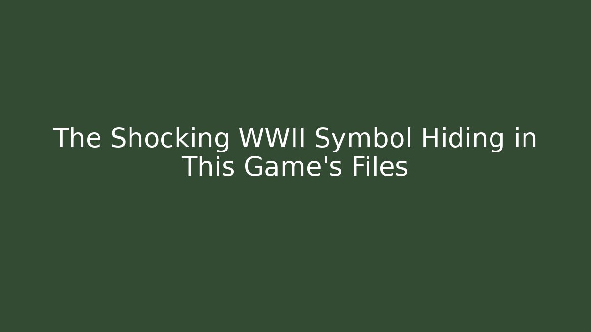 The Shocking WWII Symbol Hiding in This Game's Files