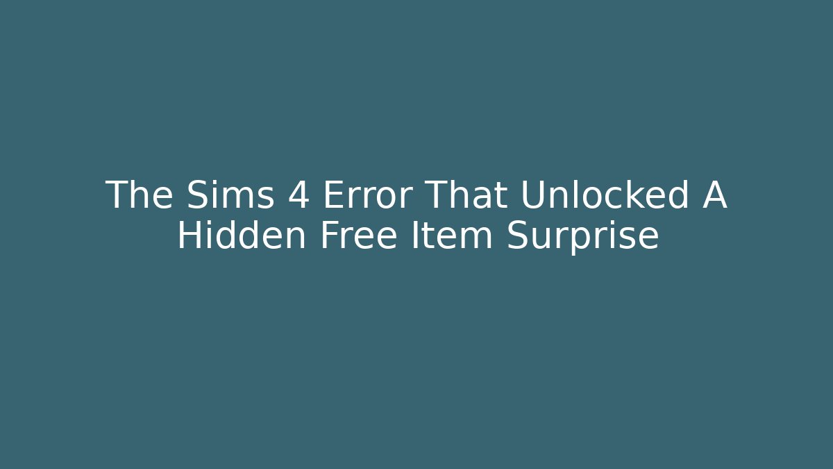 The Sims 4 Error That Unlocked A Hidden Free Item Surprise