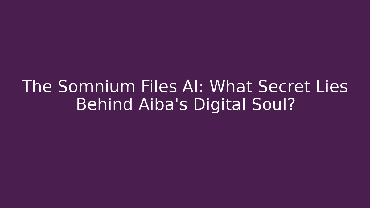 The Somnium Files AI: What Secret Lies Behind Aiba's Digital Soul?