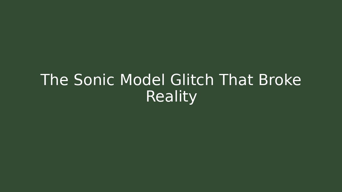 The Sonic Model Glitch That Broke Reality