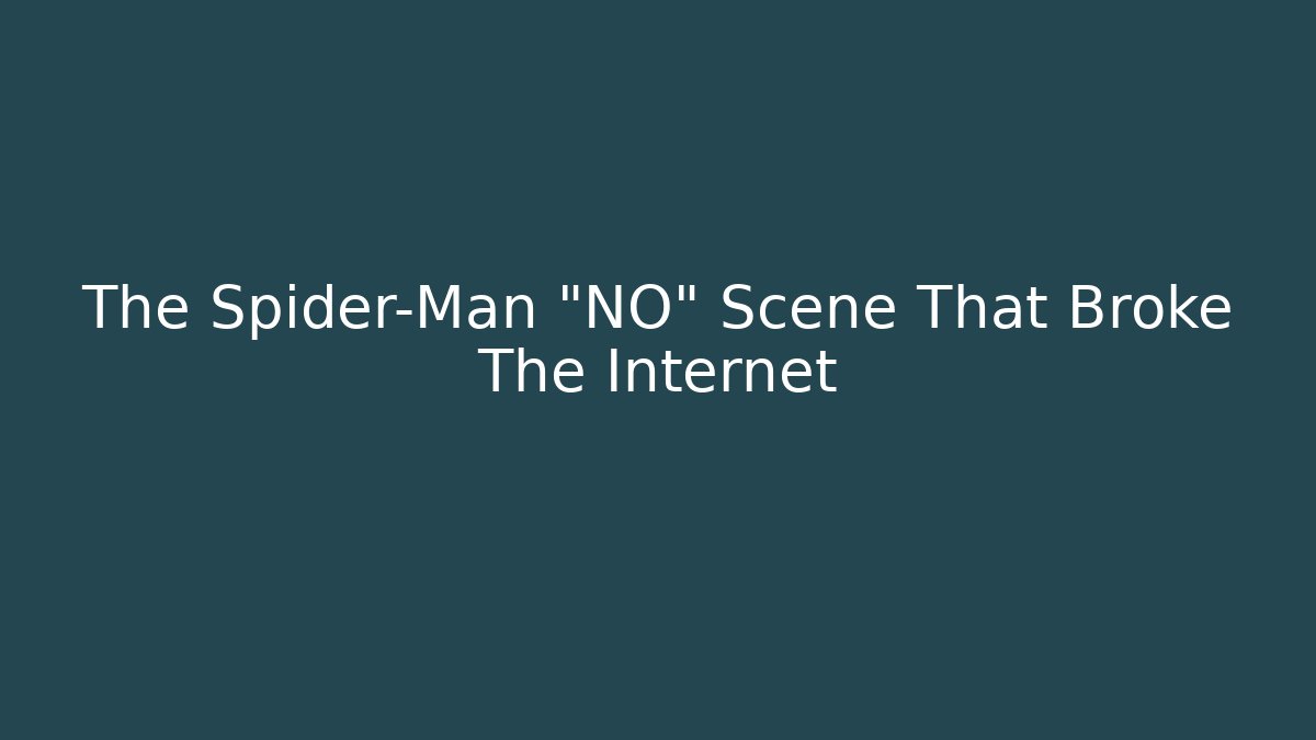 The Spider-Man "NO" Scene That Broke The Internet