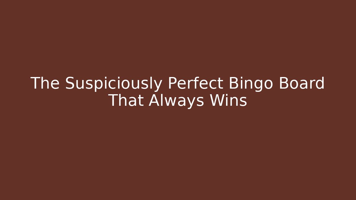 The Suspiciously Perfect Bingo Board That Always Wins