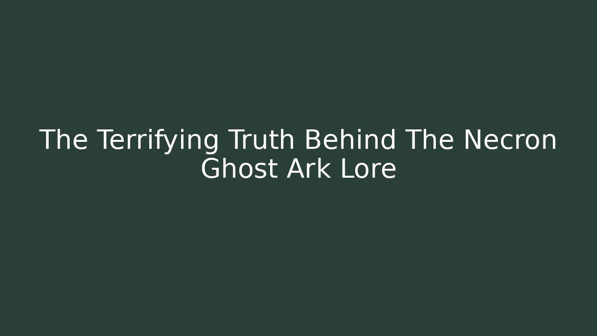 The Terrifying Truth Behind The Necron Ghost Ark Lore