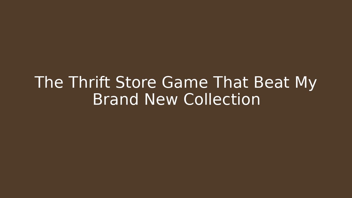 The Thrift Store Game That Beat My Brand New Collection
