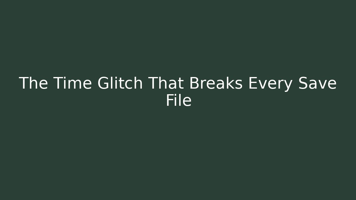 The Time Glitch That Breaks Every Save File