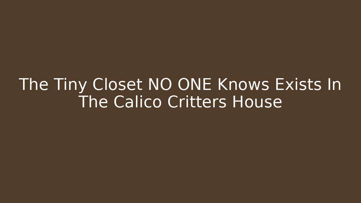 The Tiny Closet NO ONE Knows Exists In The Calico Critters House - Método de Aprovação