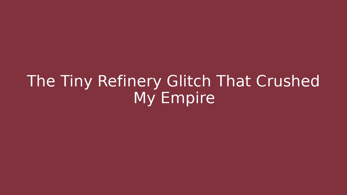 The Tiny Refinery Glitch That Crushed My Empire