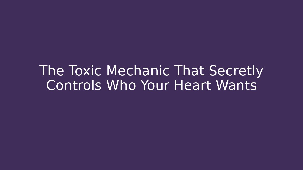 The Toxic Mechanic That Secretly Controls Who Your Heart Wants
