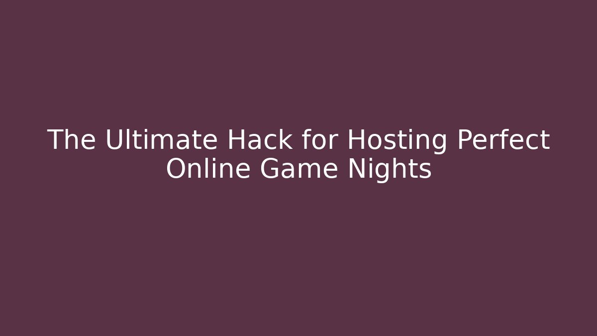 organizing games online