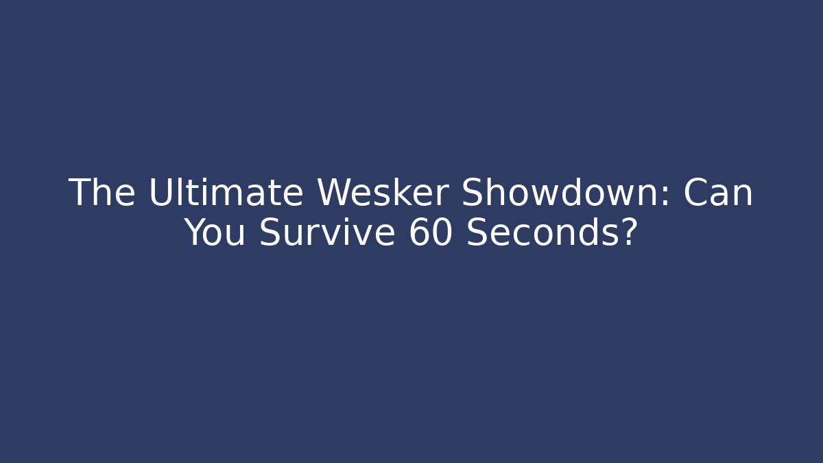 The Ultimate Wesker Showdown: Can You Survive 60 Seconds?
