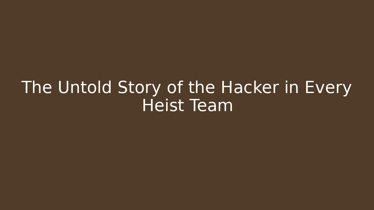 The Untold Story of the Hacker in Every Heist Team