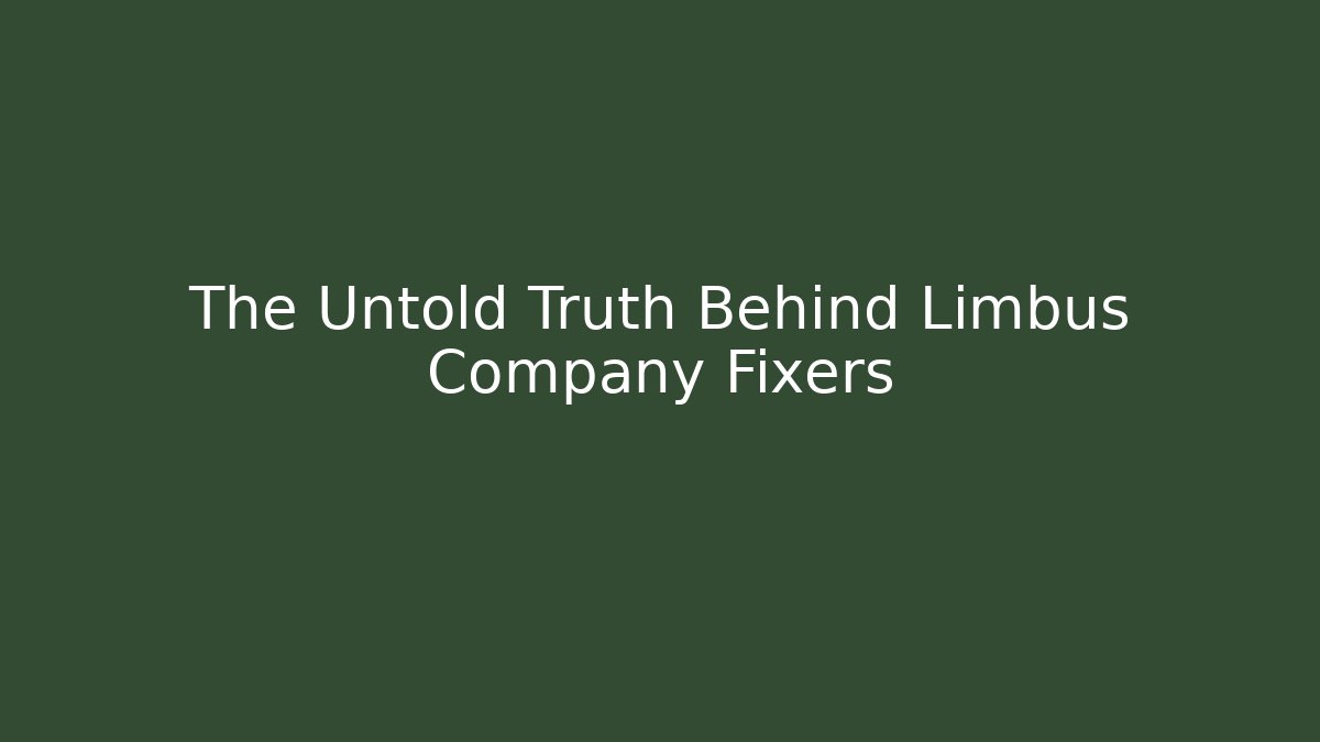 The Untold Truth Behind Limbus Company Fixers