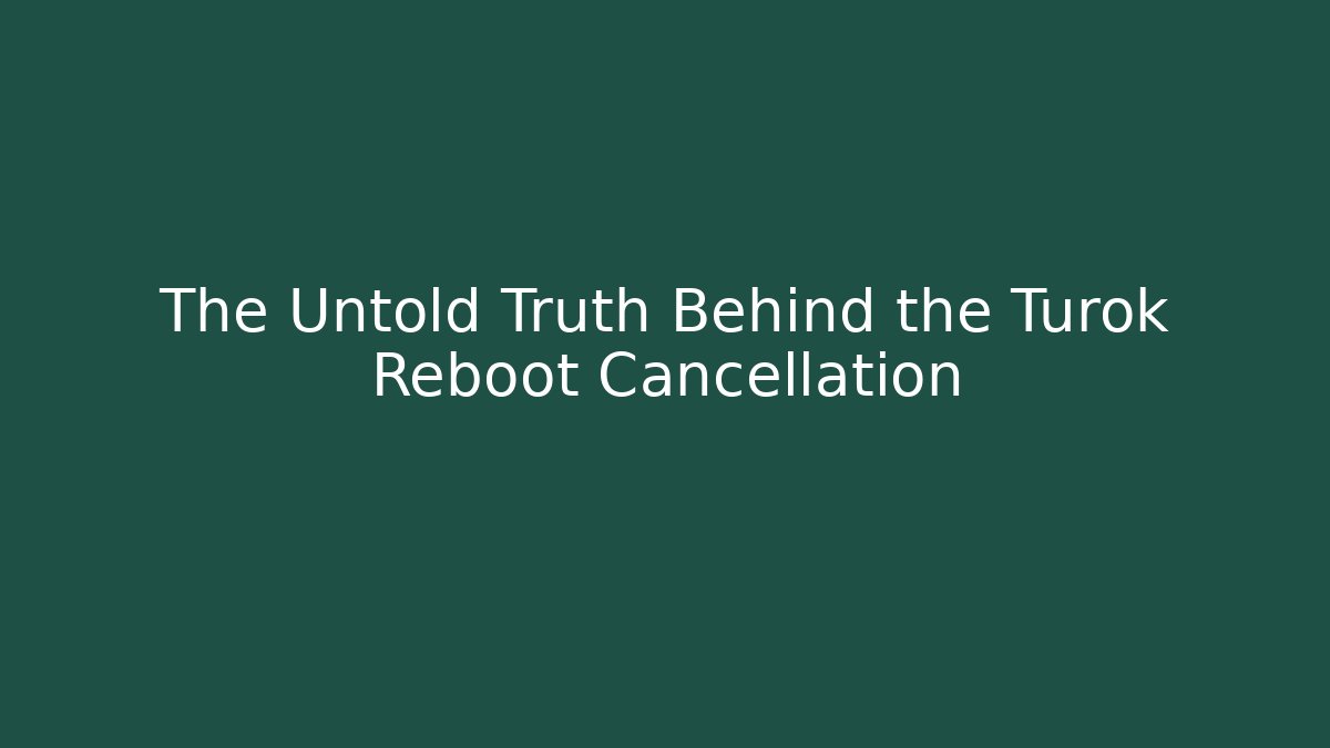 The Untold Truth Behind the Turok Reboot Cancellation