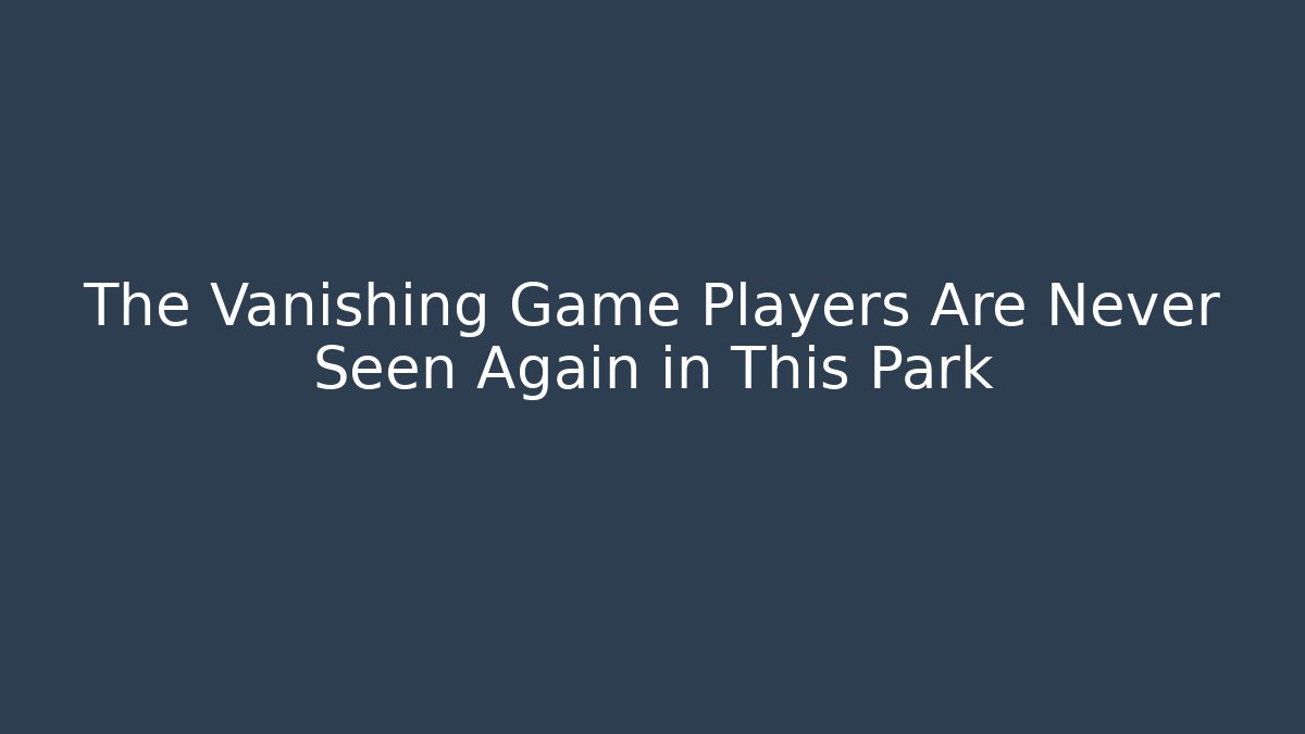 The Vanishing Game Players Are Never Seen Again in This Park