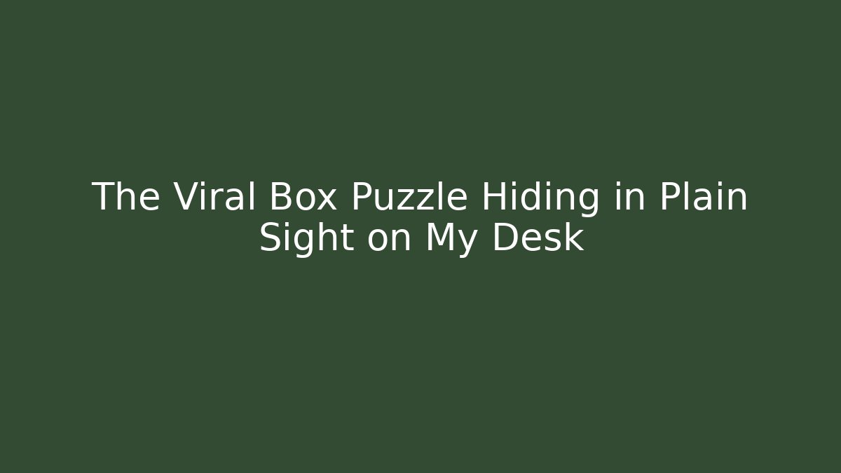 The Viral Box Puzzle Hiding in Plain Sight on My Desk