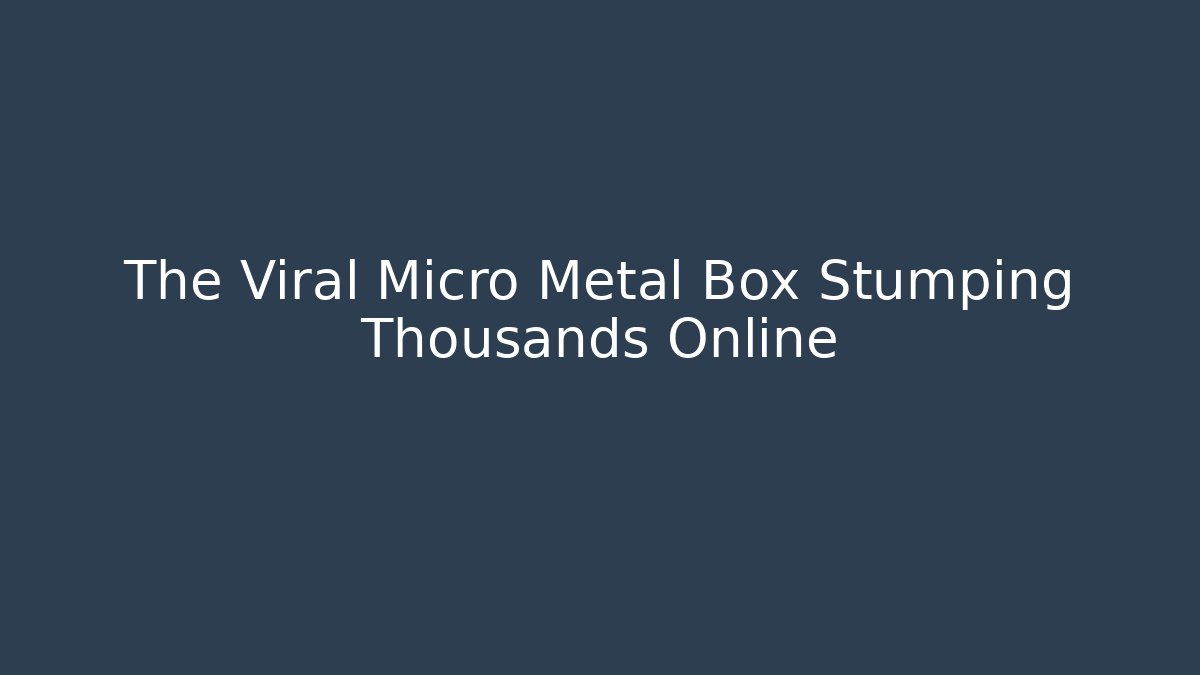 The Viral Micro Metal Box Stumping Thousands Online