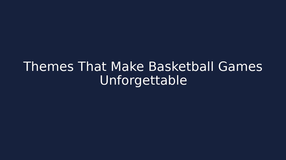 Themes That Make Basketball Games Unforgettable