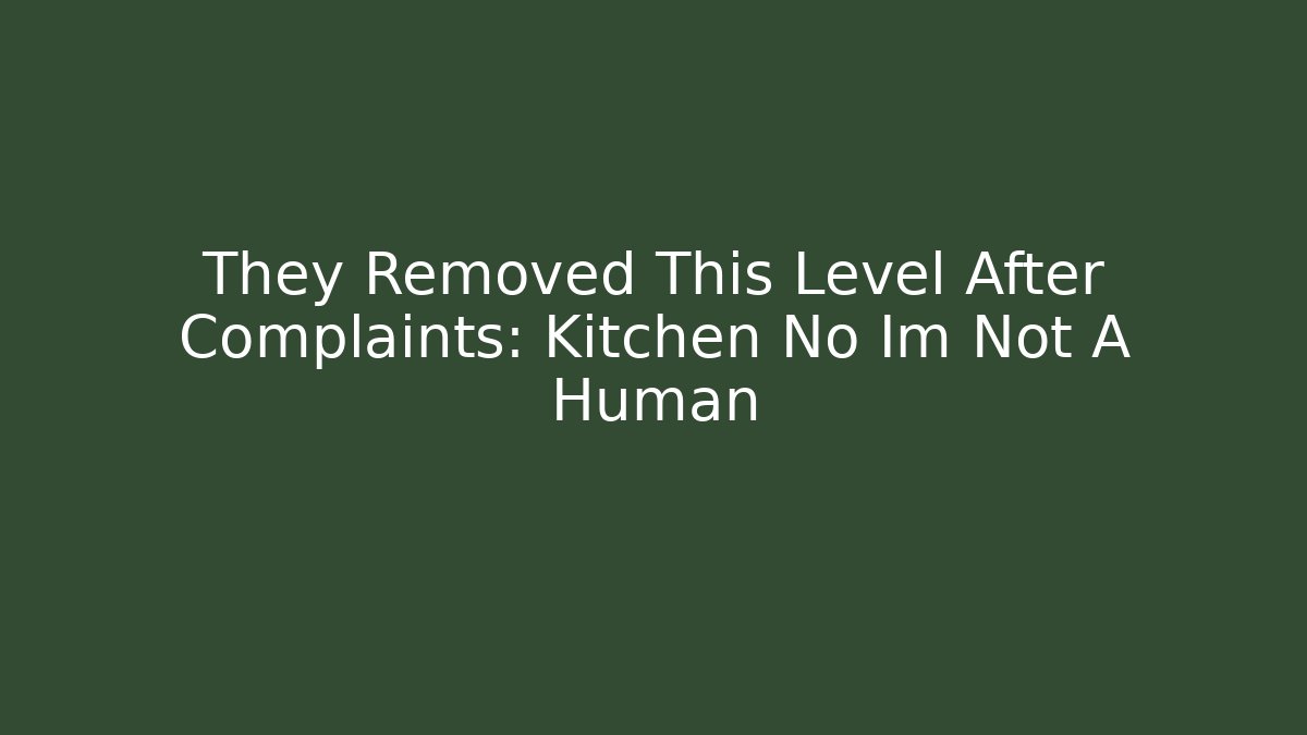 They Removed This Level After Complaints: Kitchen No Im Not A Human