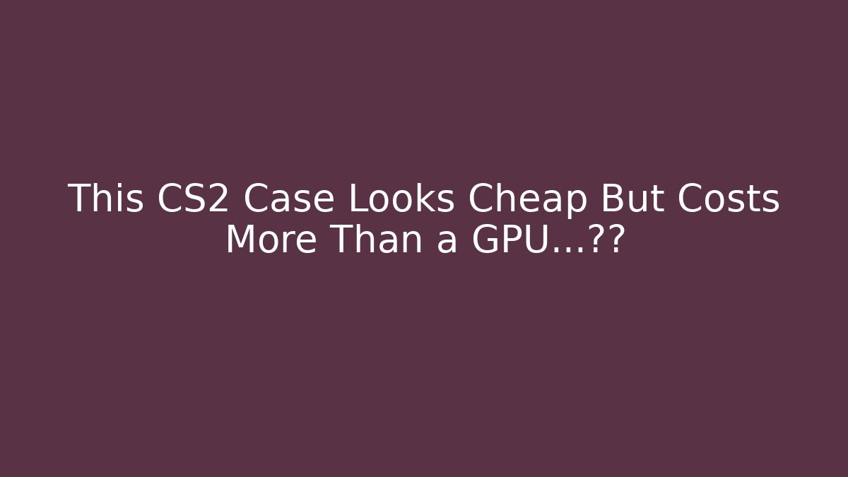 This CS2 Case Looks Cheap But Costs More Than a GPU…真相