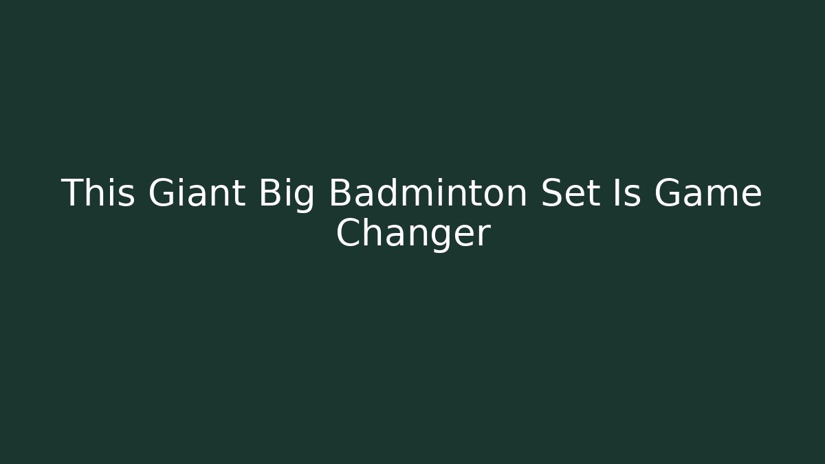 This Giant Big Badminton Set Is Game Changer