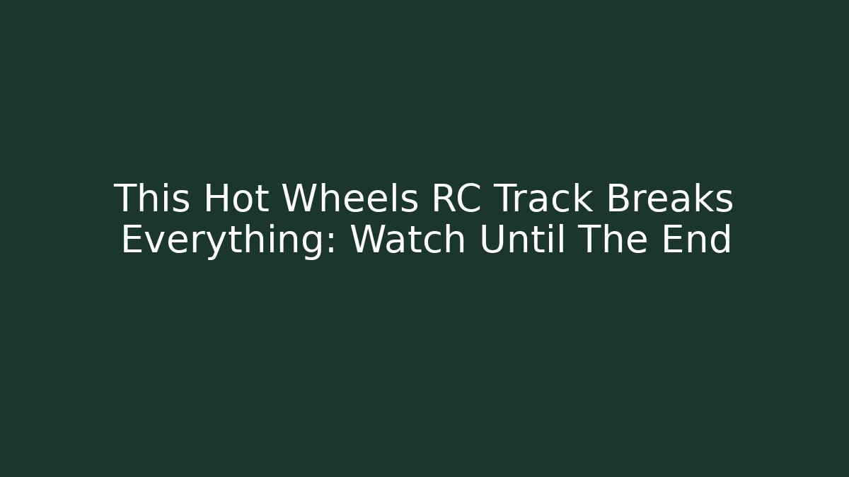 This Hot Wheels RC Track Breaks Everything: Watch Until The End - Método de Aprovação