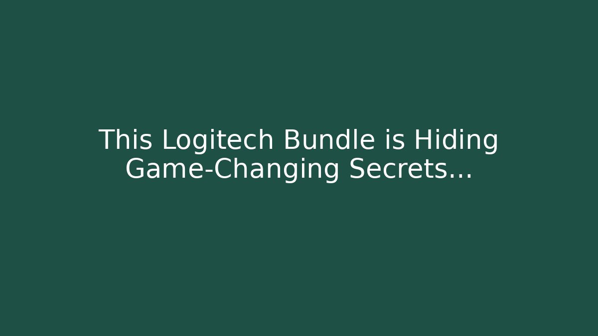 This Logitech Bundle is Hiding Game-Changing Secrets... - Método de Aprovação