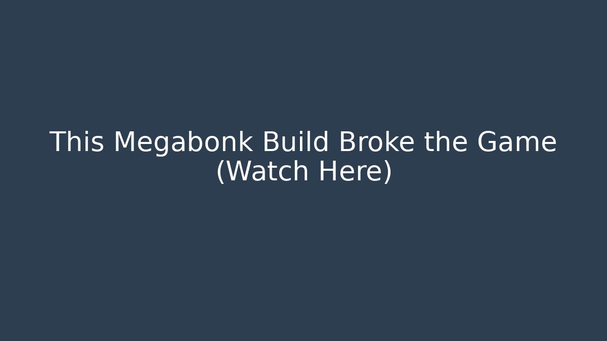 This Megabonk Build Broke the Game (Watch Here)