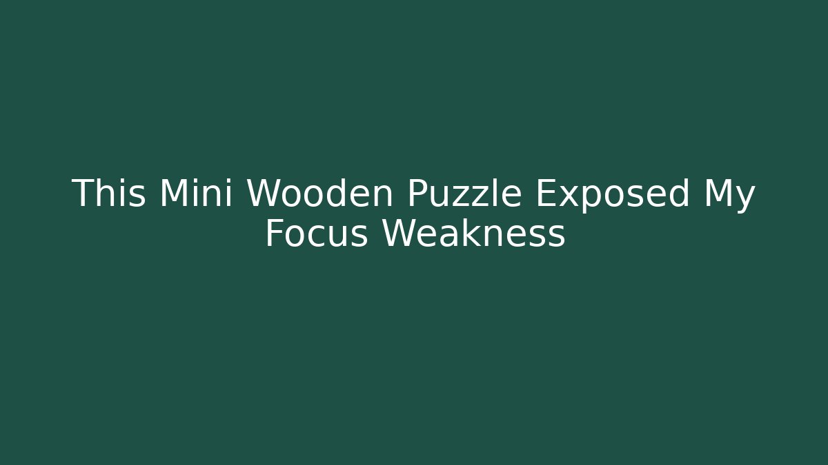 This Mini Wooden Puzzle Exposed My Focus Weakness