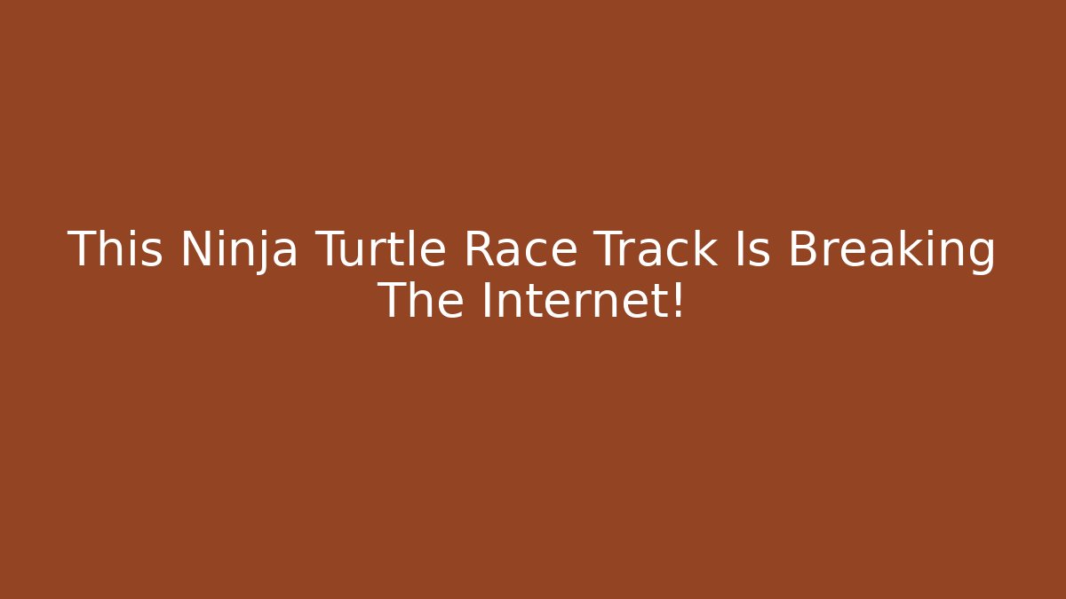 This Ninja Turtle Race Track Is Breaking The Internet!