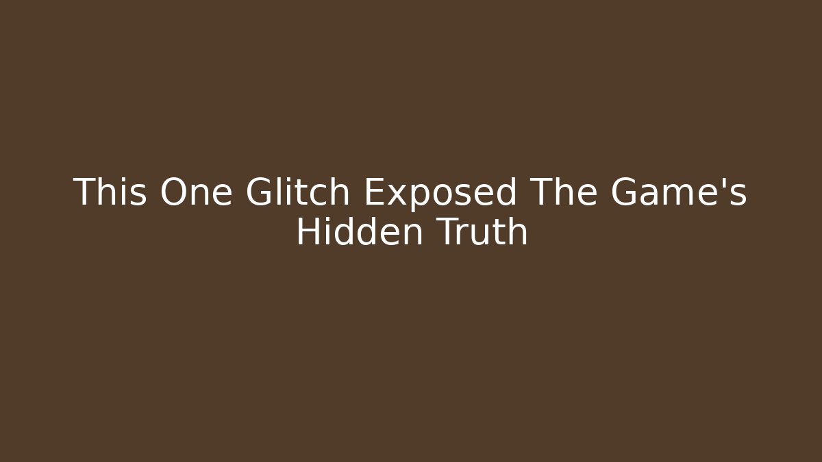 This One Glitch Exposed The Game's Hidden Truth - Método de Aprovação