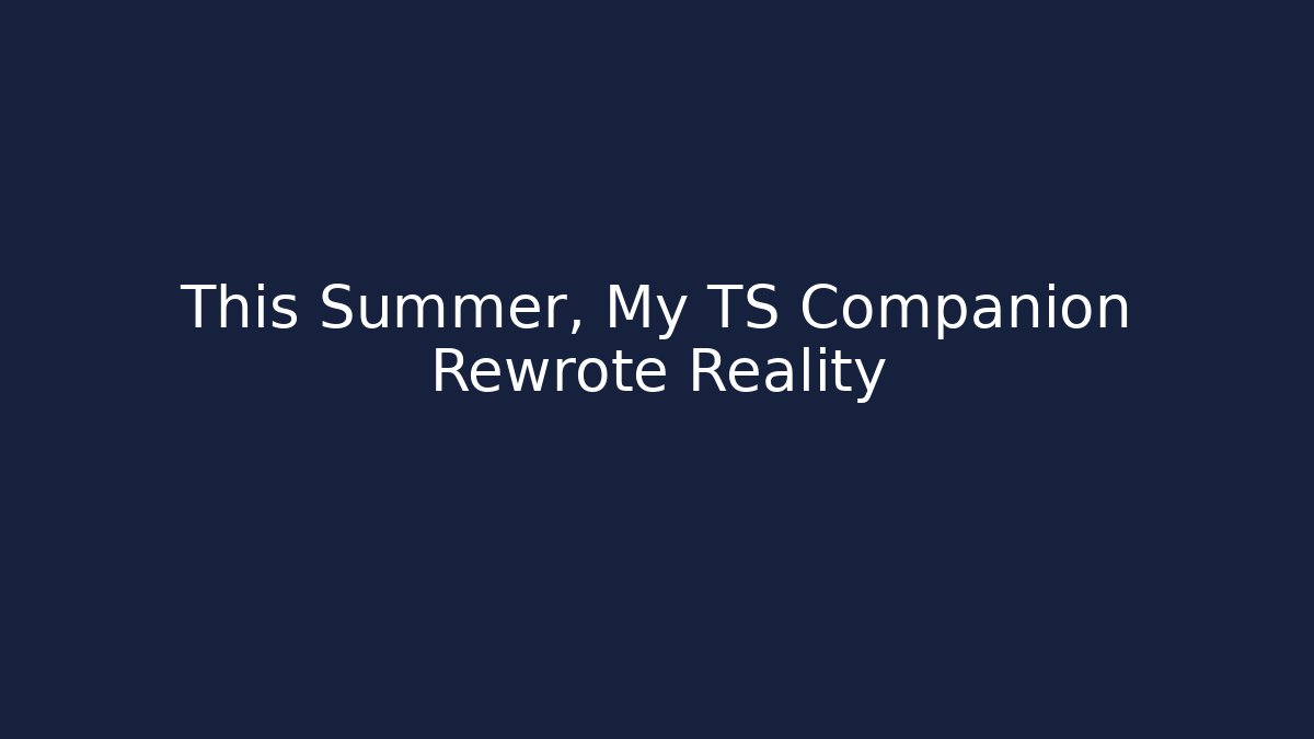 This Summer, My TS Companion Rewrote Reality