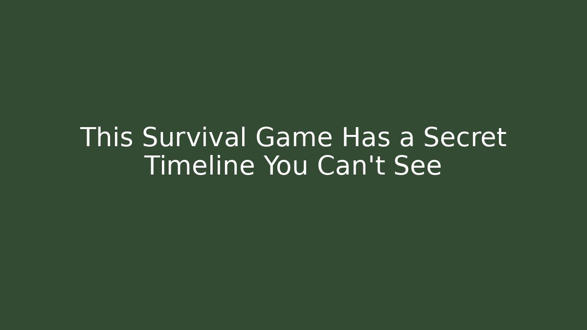 This Survival Game Has a Secret Timeline You Can't See