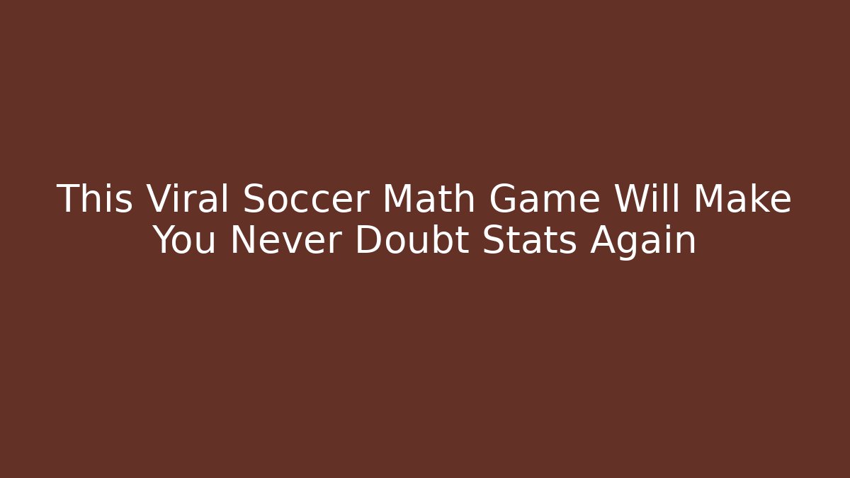 soccer math game