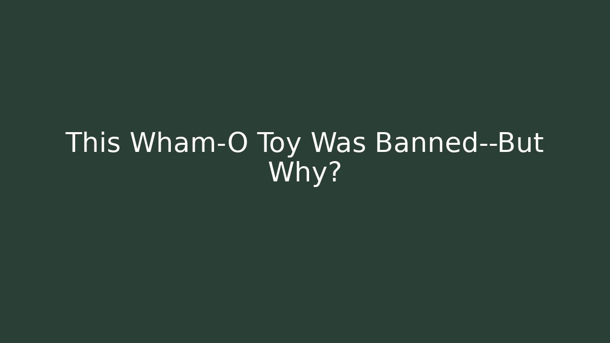 This Wham-O Toy Was Banned—But Why?